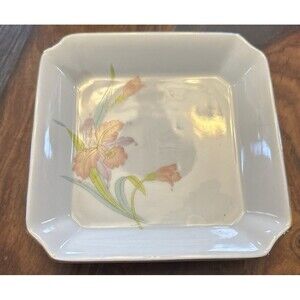 Orchid Mist by Otagiri porcelain square plate gold trim Made in Japan